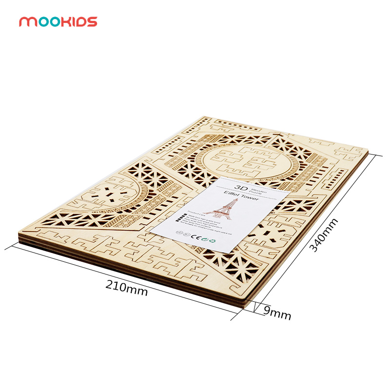 Buy Mookids Eiffel Tower wooden model kit in Australia - size
