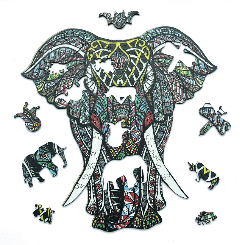Buy Elephant Wooden jigsaw puzzle in Australia - parts