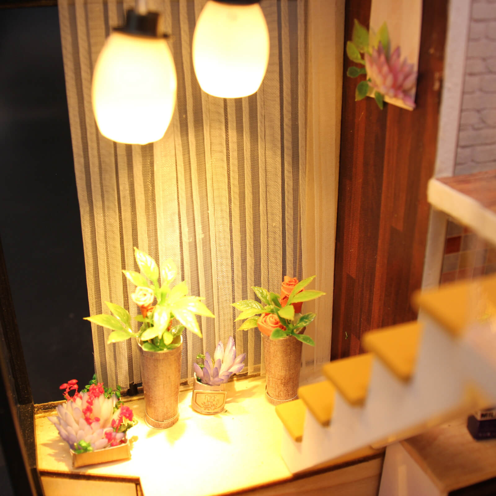 Buy Hoomeda Enjoy The Romantic DIY miniature dollhouse kit in Australia - light