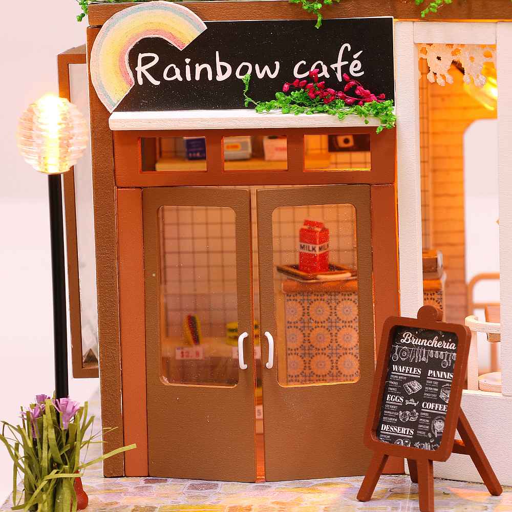 Buy Hoomeda (Hongda) Rainbow Cafe DIY miniature dollhouse kit - door