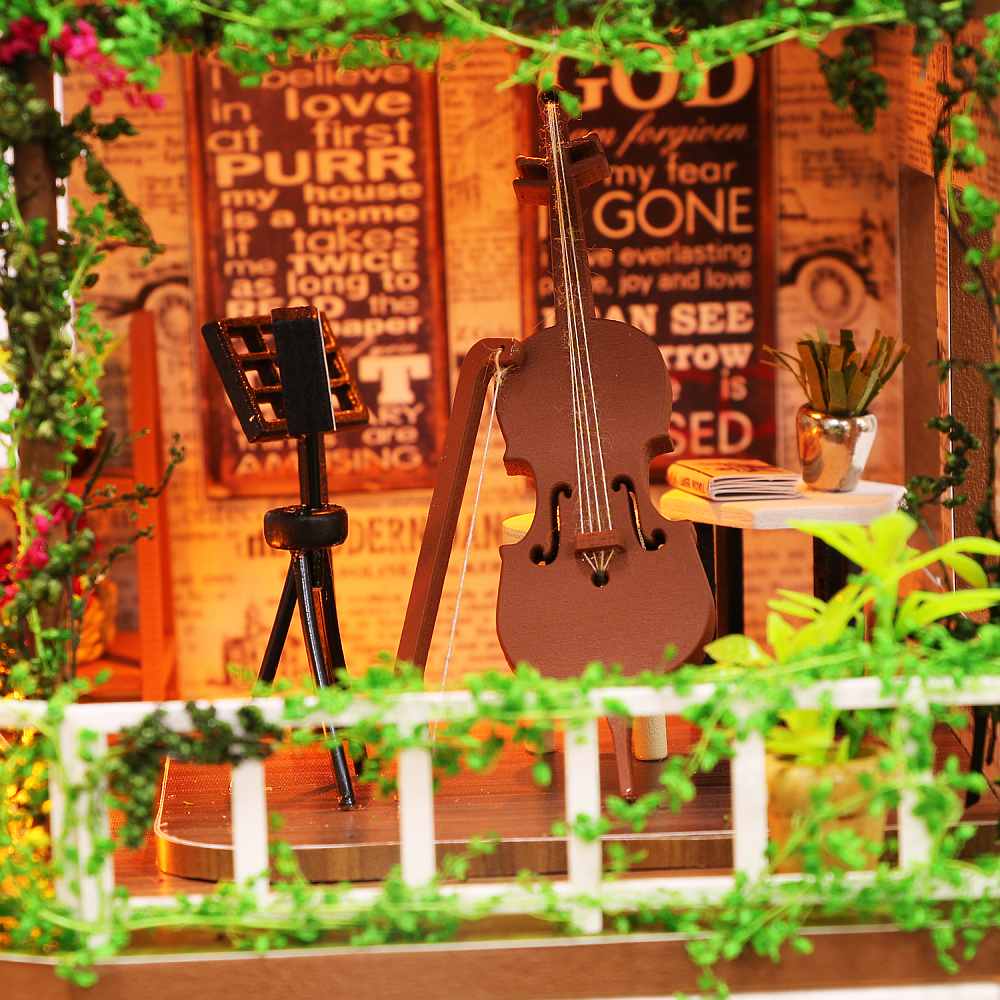 Buy Hoomeda (Hongda) Rainbow Cafe DIY miniature dollhouse kit - details3