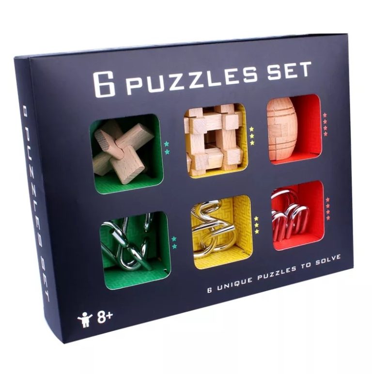 6 Wooden And Metal Puzzles Set in Australia